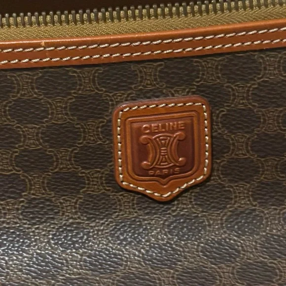 Celine Brown Patterned vanity Bag,calf skin 10"x6" - Picture 5 of 13